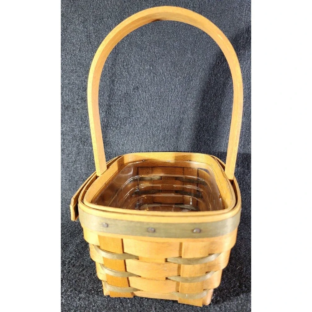 Vintage Longaberger 1993 Small Stained EASTER Basket ~ Signed By Wendy & Judy